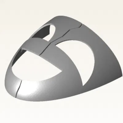 Mô hình in 3D mặt nạ hài kịch bị vỡ của Gangle (TADC)