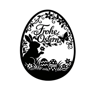 Frohe Ostern – Silhouette chú thỏ và trứng phục sinh 2