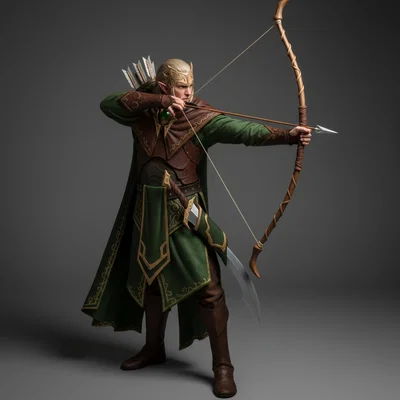Mô hình 3D Elven Archer 1 - Cung thủ Elf huyền thoại
