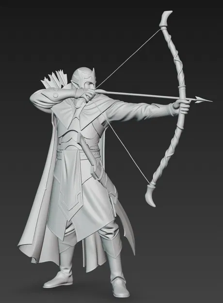 Mô hình 3D Elven Archer 1 - Cung thủ Elf huyền thoại - Image 2