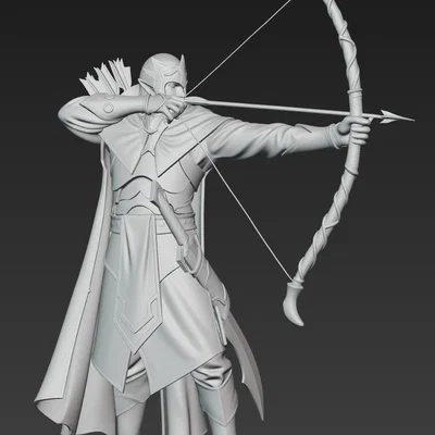 Mô hình 3D Elven Archer 1 - Cung thủ Elf huyền thoại