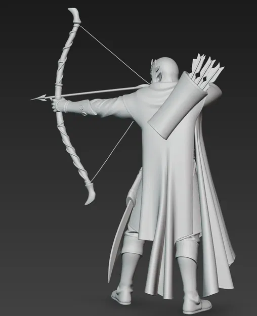 Mô hình 3D Elven Archer 1 - Cung thủ Elf huyền thoại - Image 3