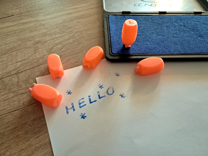 Bộ con dấu chữ cái và số in 3D - Alphabeth stamps Segoe Print - Image 2