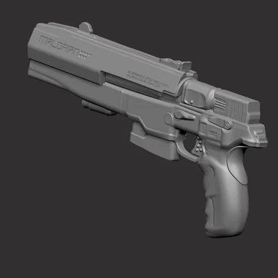 Mô hình súng Malorian Arms 3516 của Johnny Silverhand - Cyberpunk 2077