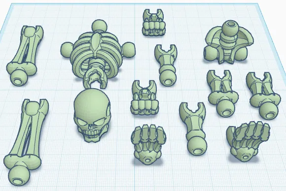 Mô hình bộ xương người in 3D lắp ghép (Skeleton TINKERCAD) - Image 1