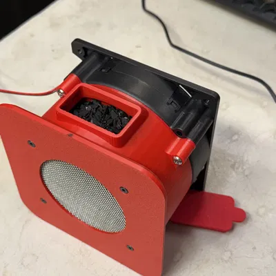 Hệ thống lọc than hoạt tính Voron 2.4 350mm với ống dẫn hồi lưu và hộp lọc dễ thay — Voron3tz