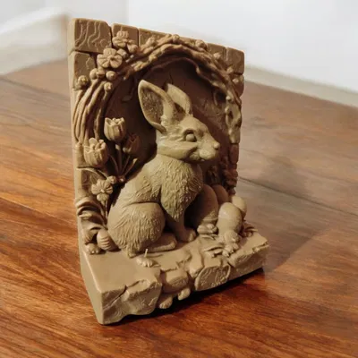 Chú Thỏ Giữa Những Cánh Hoa Xuân – Phù Điêu Thỏ Phục Sinh