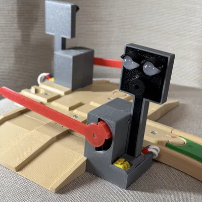 Cổng chắn tàu hỏa và đèn cảnh báo cho đường ray gỗ Brio hoặc Lillabo