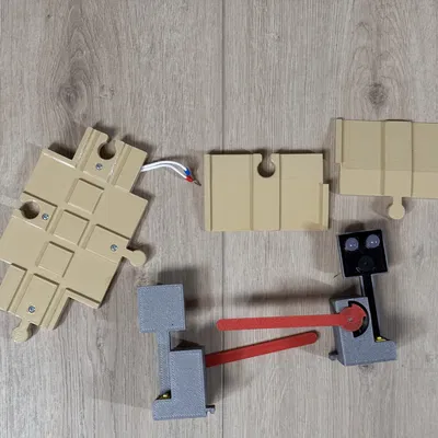 Cổng chắn tàu hỏa và đèn cảnh báo cho đường ray gỗ Brio hoặc Lillabo