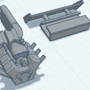 Mô hình trang trí Crocs hình động cơ xe đua 3D độc đáo