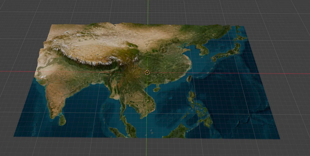 Mô hình bản đồ địa hình Châu Á (Asia Map) sắc nét - Image 1