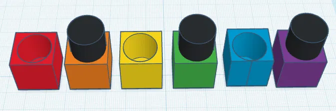 Bộ Khối Xếp Hình Cầu Vồng 6 Mảnh - Đồ Chơi Thông Minh Tự In 3D - Image 1