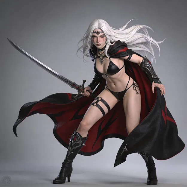 Mô hình 3D Lady Death - Tác phẩm chiến binh Dark Fantasy sắc nét - Image 1
