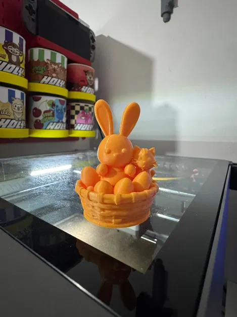 Mô hình thỏ và mèo trong giỏ Phục sinh in 3D đáng yêu - Image 1