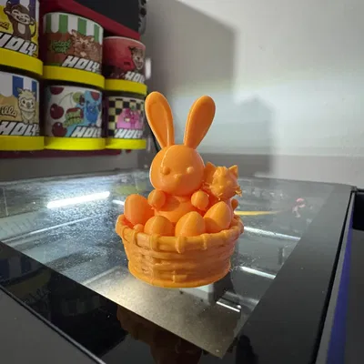Mô hình thỏ và mèo trong giỏ Phục sinh in 3D đáng yêu