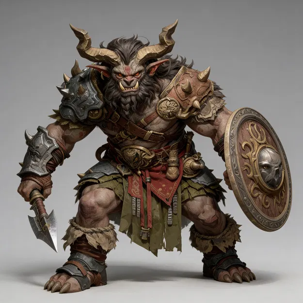 Mô hình chiến binh Ork có sừng (Horned Ork 1) cực ngầu cho in 3D - Image 1
