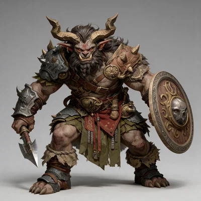 Mô hình chiến binh Ork có sừng (Horned Ork 1) cực ngầu cho in 3D