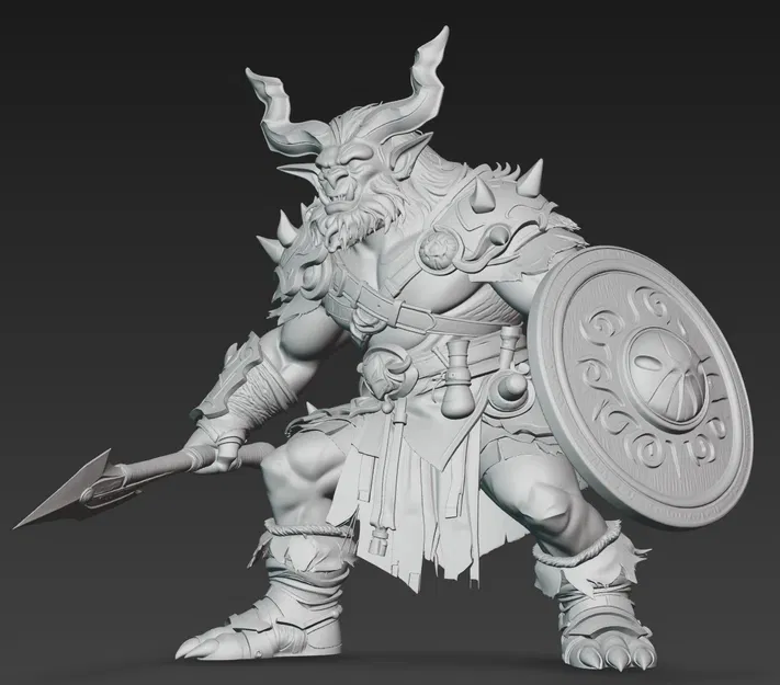 Mô hình chiến binh Ork có sừng (Horned Ork 1) cực ngầu cho in 3D - Image 2