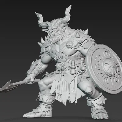Mô hình chiến binh Ork có sừng (Horned Ork 1) cực ngầu cho in 3D