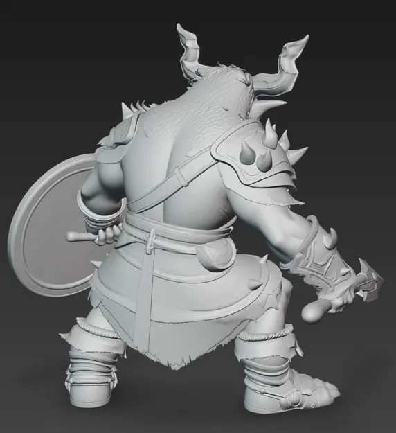 Mô hình chiến binh Ork có sừng (Horned Ork 1) cực ngầu cho in 3D - Image 3