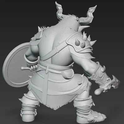 Mô hình chiến binh Ork có sừng (Horned Ork 1) cực ngầu cho in 3D