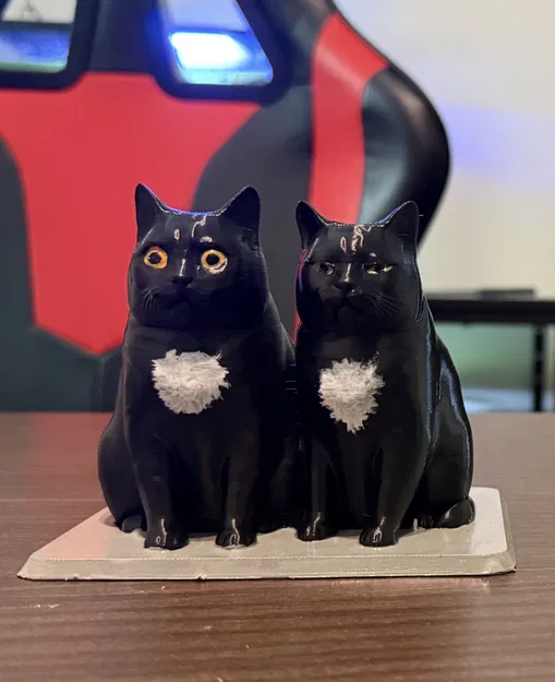 Tượng 2 bé mèo béo ú - Image 1