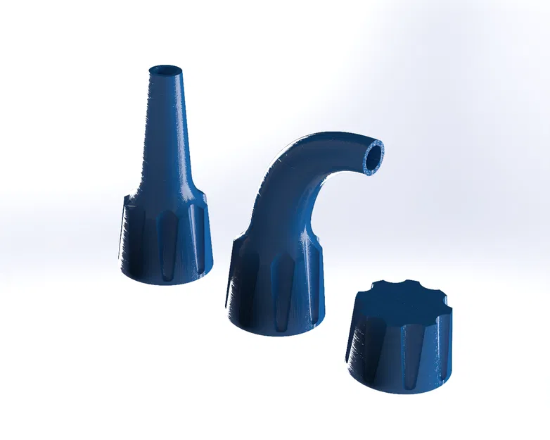 Bộ vòi phun và nắp đậy cho tuýp keo trám (ren M20x2) in 3D tiện lợi - Image 1