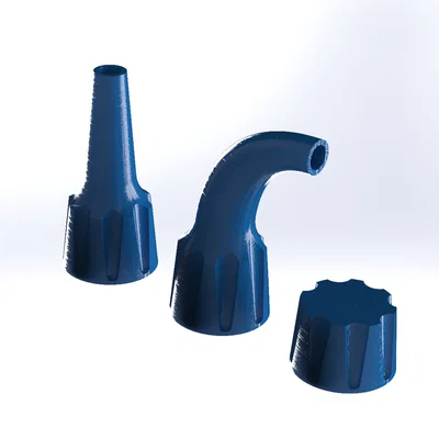 Bộ vòi phun và nắp đậy cho tuýp keo trám (ren M20x2) in 3D tiện lợi