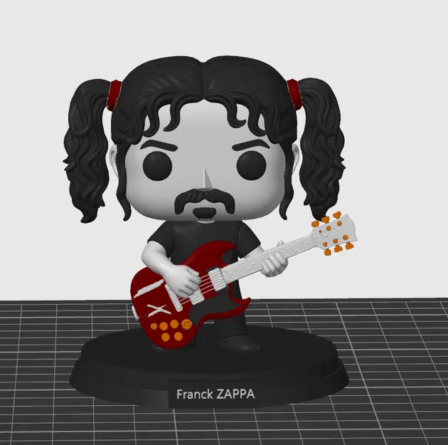 Mô hình 3D Frank Zappa Funko Pop với đàn Gibson SG siêu nét - Image 1