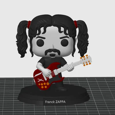 Mô hình 3D Frank Zappa Funko Pop với đàn Gibson SG siêu nét