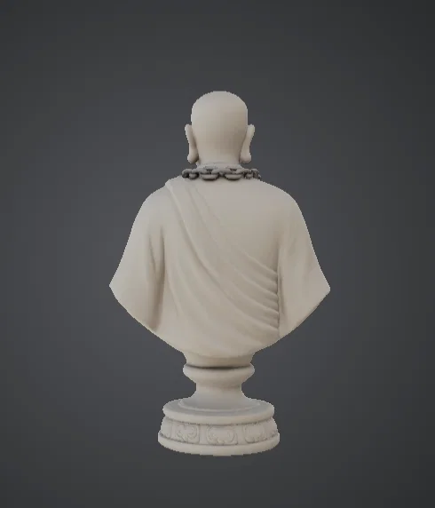 Tượng Bán Thân Vị Sư Kèm Đèn Lồng – Hình Tượng Thanh Tịnh - Image 3