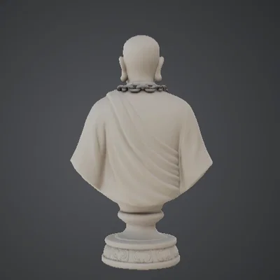 Tượng Bán Thân Vị Sư Kèm Đèn Lồng – Hình Tượng Thanh Tịnh