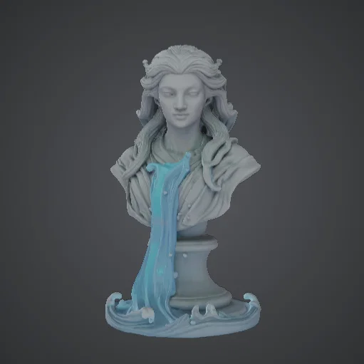 Tượng Bán Thân Nữ Thần Thác Nước – Chân Dung Dòng Chảy Nghệ Thuật - Image 1