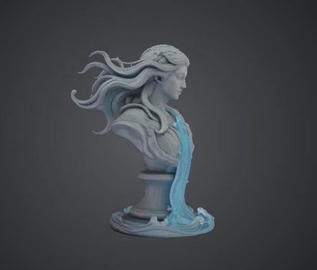 Tượng Bán Thân Nữ Thần Thác Nước – Chân Dung Dòng Chảy Nghệ Thuật - Image 2