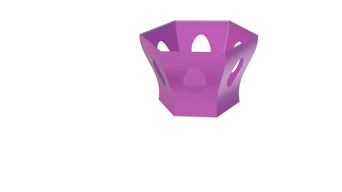 Giỏ Đựng Quà Trang Trí Hình Lục Giác Độc Đáo - In 3D Không Cần Support - Image 2