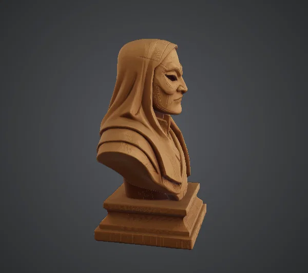 Tượng bán thân chiến binh đeo mặt nạ - Chiến binh đội mũ trùm với mặt nạ chạm khắc - Image 2