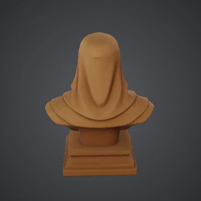 Tượng bán thân chiến binh đeo mặt nạ - Chiến binh đội mũ trùm với mặt nạ chạm khắc