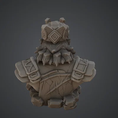 Tượng Bán Thân Vua Lùn – Chân Dung Chiến Binh Râu Dài Mặc Giáp