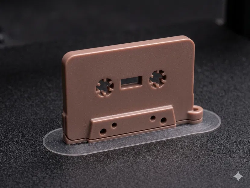 Móc khóa băng cassette hoài cổ: Mẫu in 3D phong cách vintage - Image 1