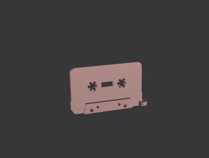 Móc khóa băng cassette hoài cổ: Mẫu in 3D phong cách vintage - Image 2