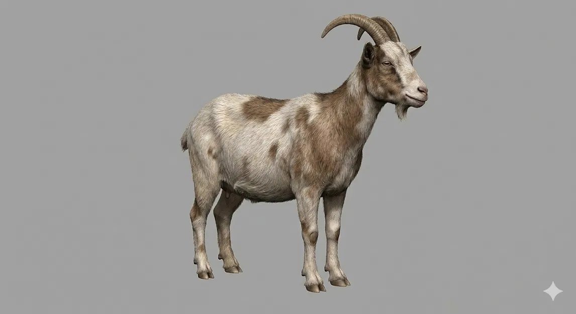 Mô hình chú dê (Farm Goat) in 3D siêu dễ thương cho bé - Image 1