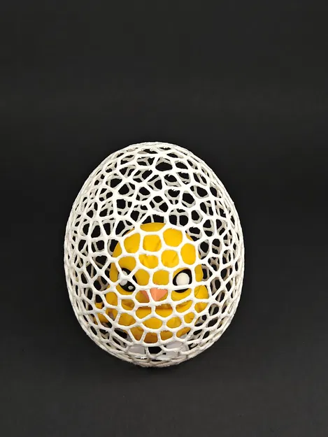 Chú gà con lên dây cót trong quả trứng Voronoi - Đồ chơi in 3D Phục sinh - Image 2