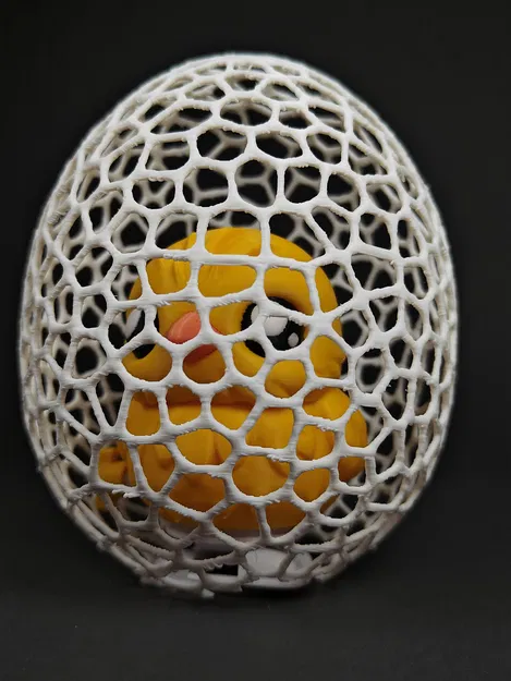 Chú gà con lên dây cót trong quả trứng Voronoi - Đồ chơi in 3D Phục sinh - Image 9