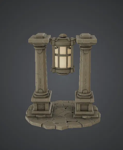 Cột Đèn Đá – Mô Hình Địa Hình Cổng Đèn Treo - Image 1