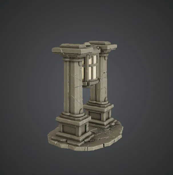 Cột Đèn Đá – Mô Hình Địa Hình Cổng Đèn Treo - Image 2