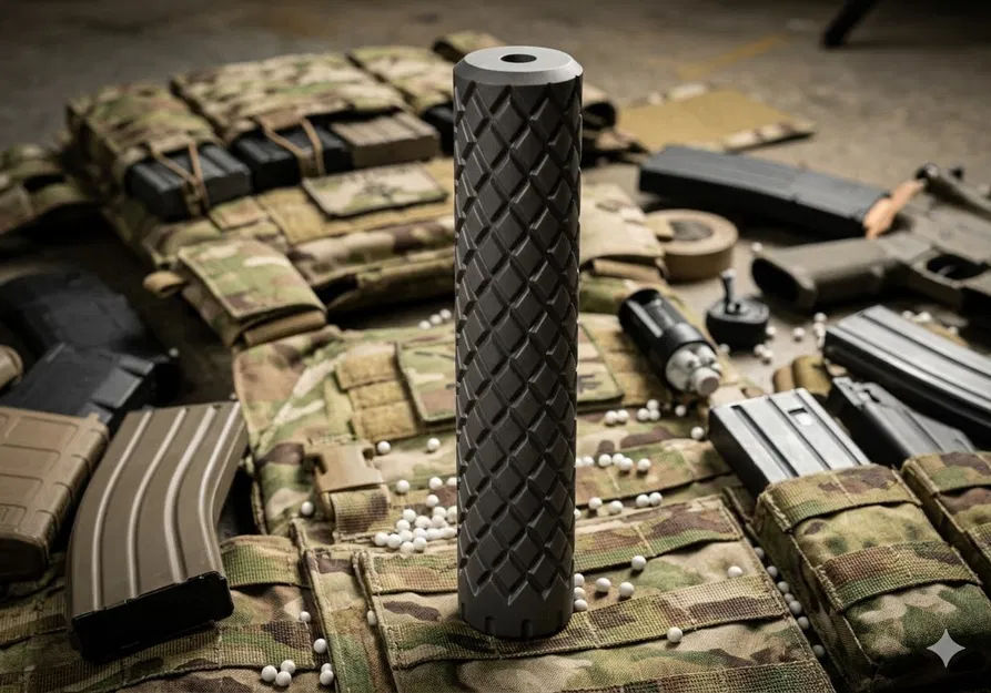 Ống giảm thanh Silencer Airsoft cho nòng M14x1 (File in 3D) - Image 1