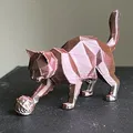 Mô hình chú mèo Lowpoly đang chơi đùa - Thumbnail 3