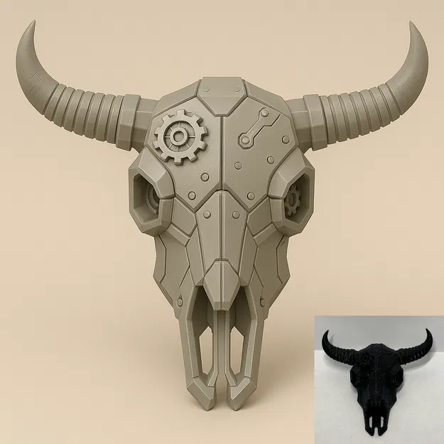 Đầu Bò Tót Phong Cách Steampunk - Image 1
