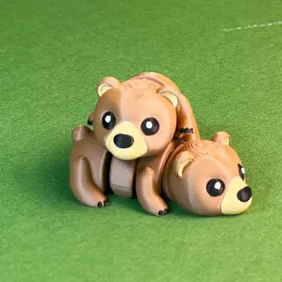 Mô hình gấu xám Flexi Grizzly đáng yêu in 3D cực linh hoạt