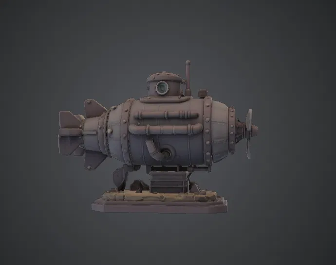 Tàu Ngầm Cổ Điển – Mô Hình Tàu Lặn Mini Phong Cách Steampunk - Image 1